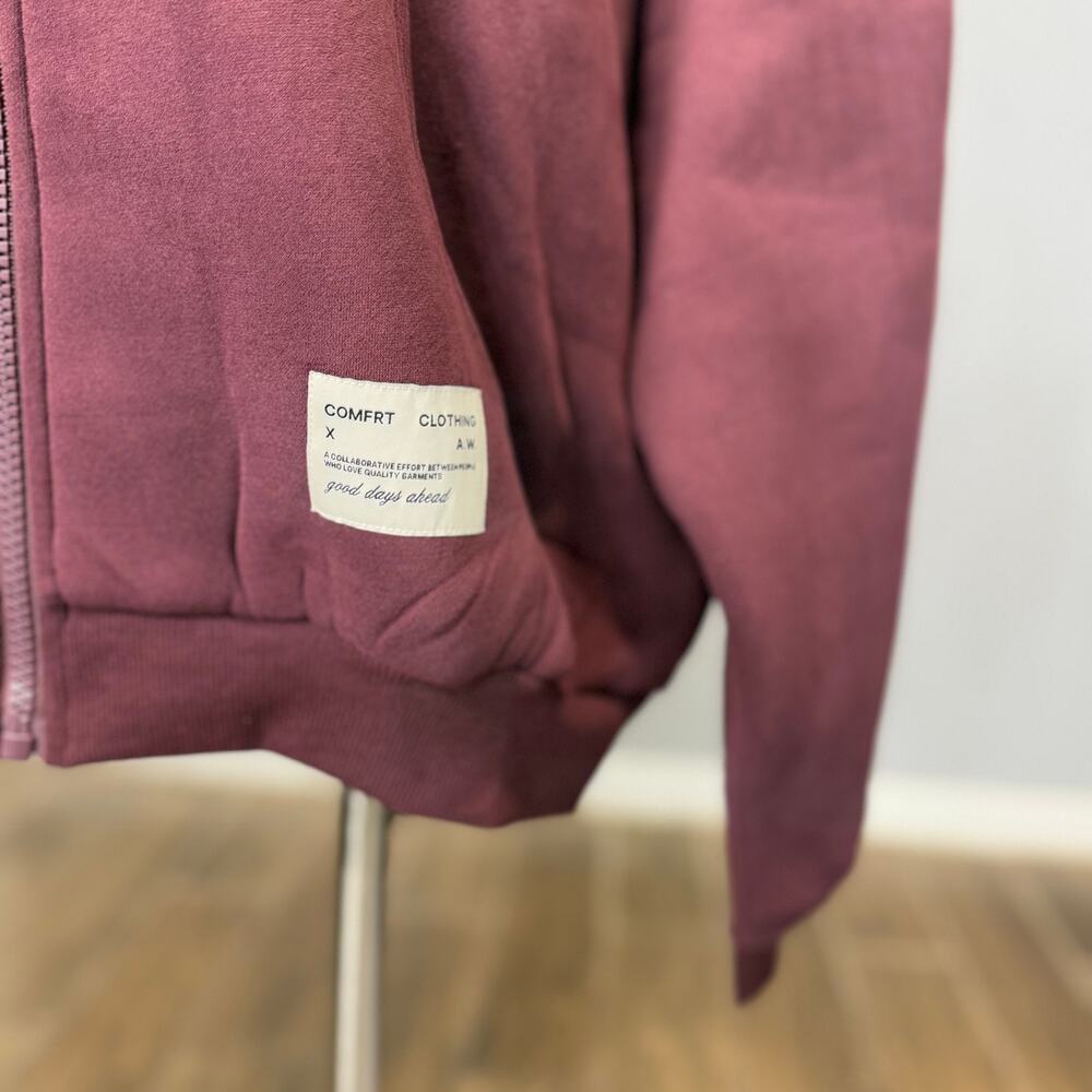 Comfrt Affirmation Zip Hoodie, Maroon, 2XL - Picture 2 of 7
